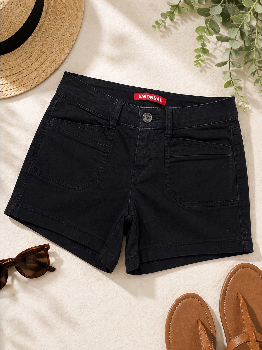 Unionbay Black Stretch Utility Shorts Womens Size 5 Cotton Spandex Casual
